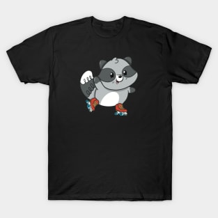 Roller Skating Raccoon T-Shirt